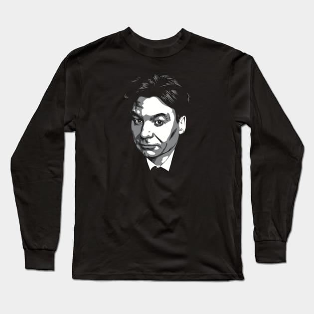 Mike Myers greyscale Long Sleeve T-Shirt by @johnnehill